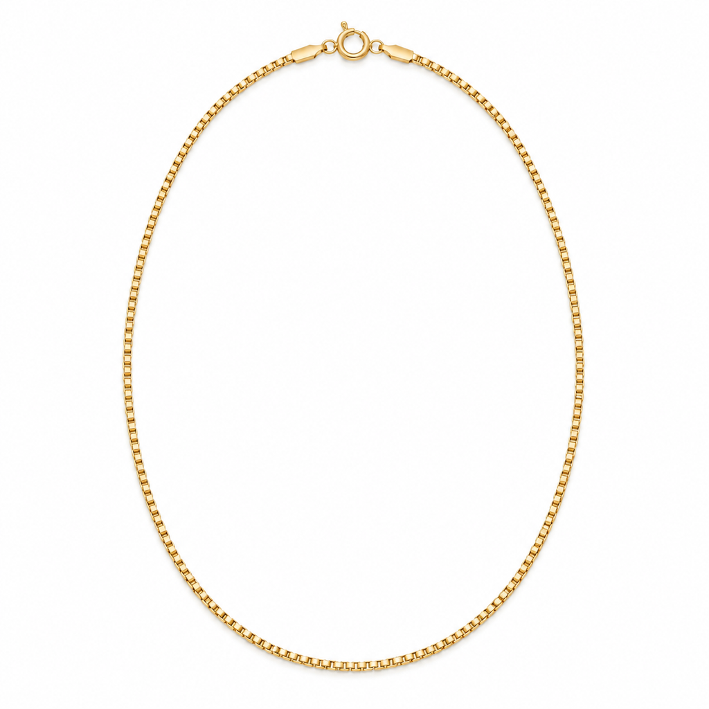 Box Chain Necklace 18K Gold Filled – 17.7” — Product view