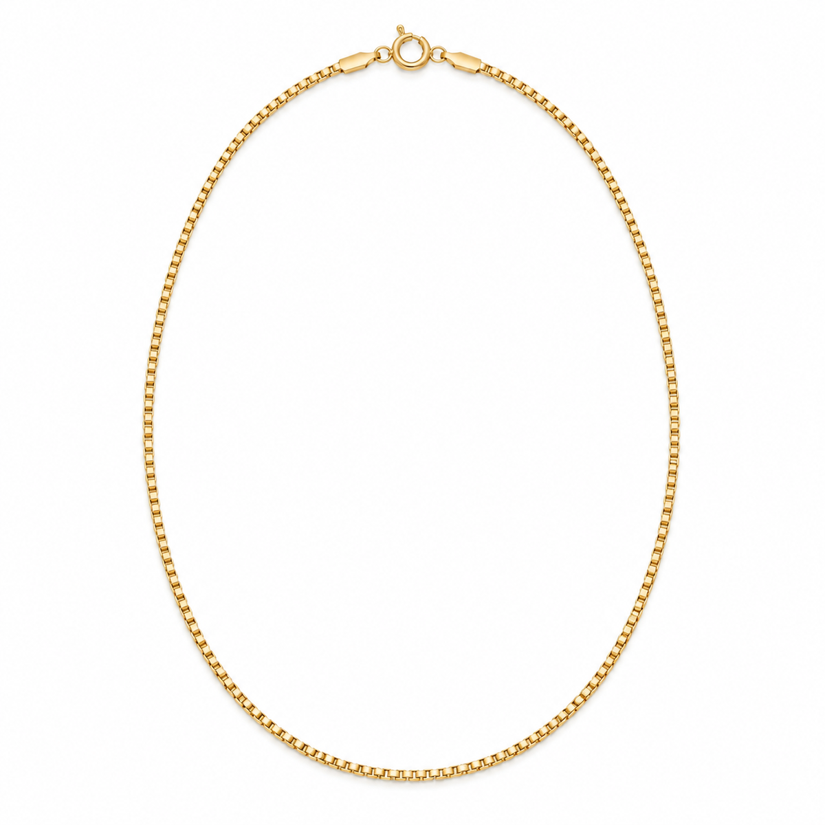 Box Chain Necklace 18K Gold Filled – 17.7” — Product view