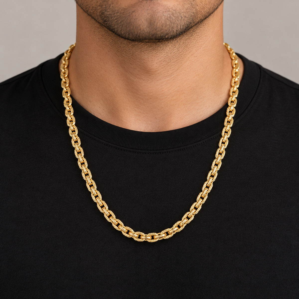 18K Gold Filled Wheat Chain Necklace – 23.6” — Worn view