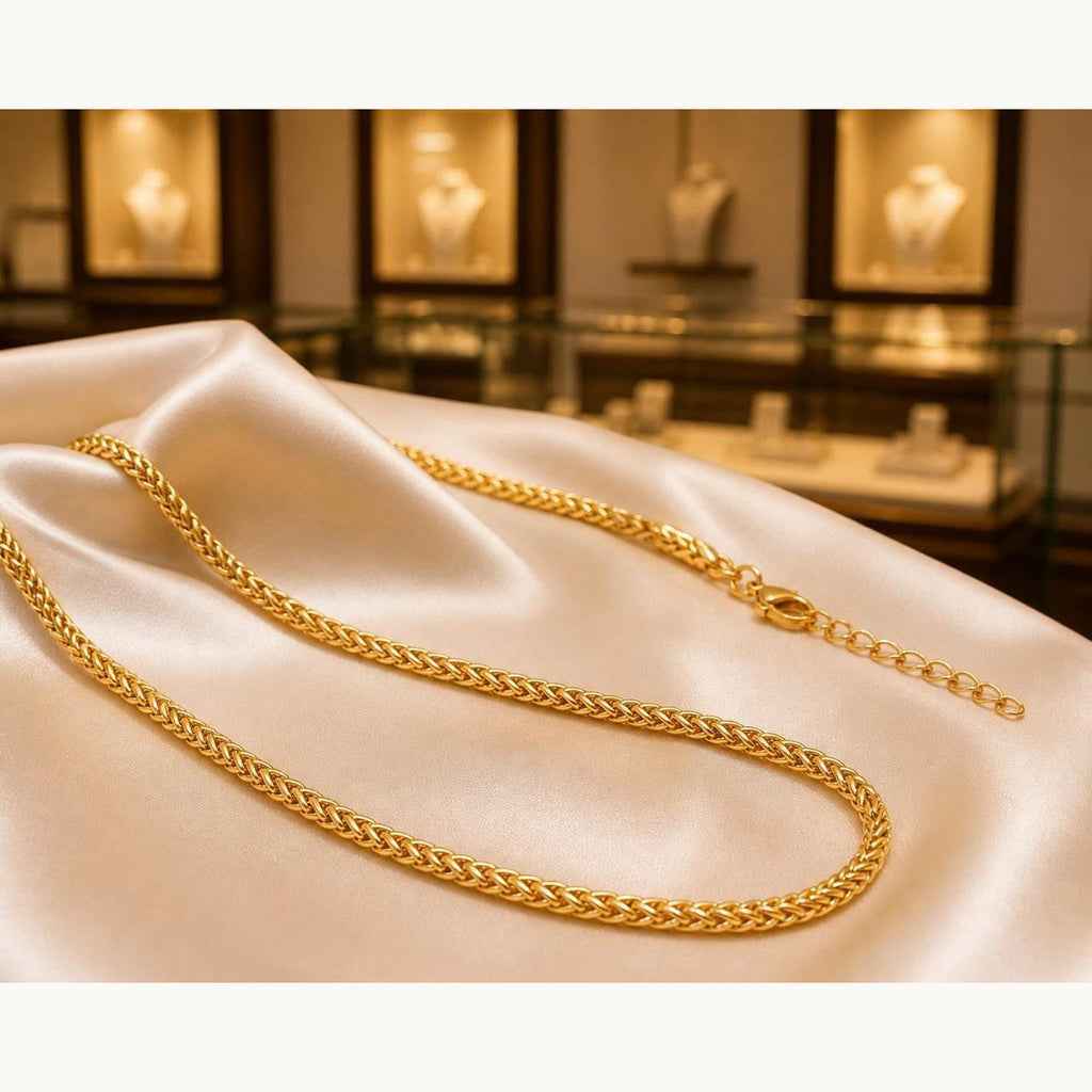 Classic Rope Chain Necklace – 18–20″ – Gold Plated — original product photo 2