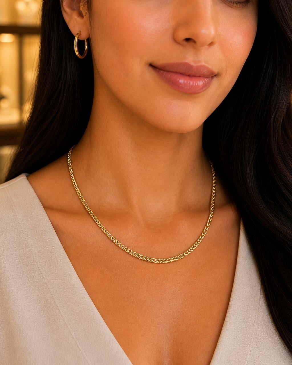 Classic Rope Chain Necklace – 18–20″ – Gold Plated — original product photo 3