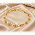 Floral Coffee Bean Link Necklace – Gold Plated — original product photo 5