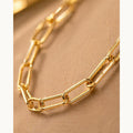 Polished Paperclip Chain Necklace – Gold Plated — original product photo 3