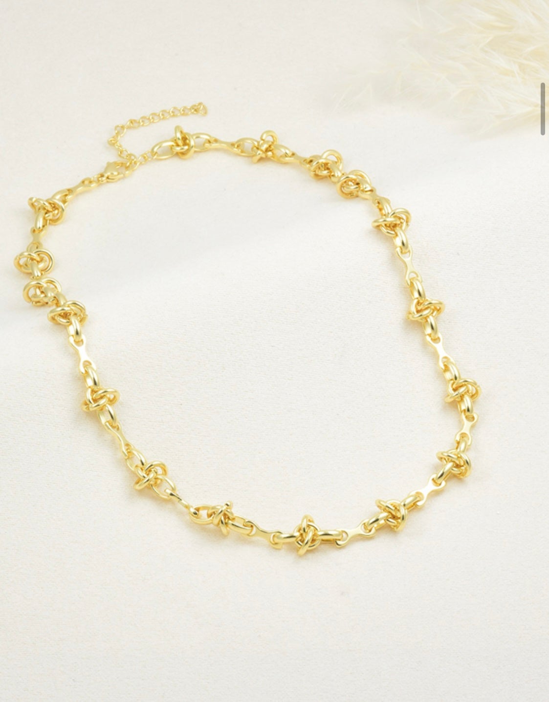 Dainty Knot Chain Necklace – Gold Plated — original product photo 3