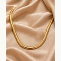 18-inch gold plated flat snake chain necklace — original product photo 5