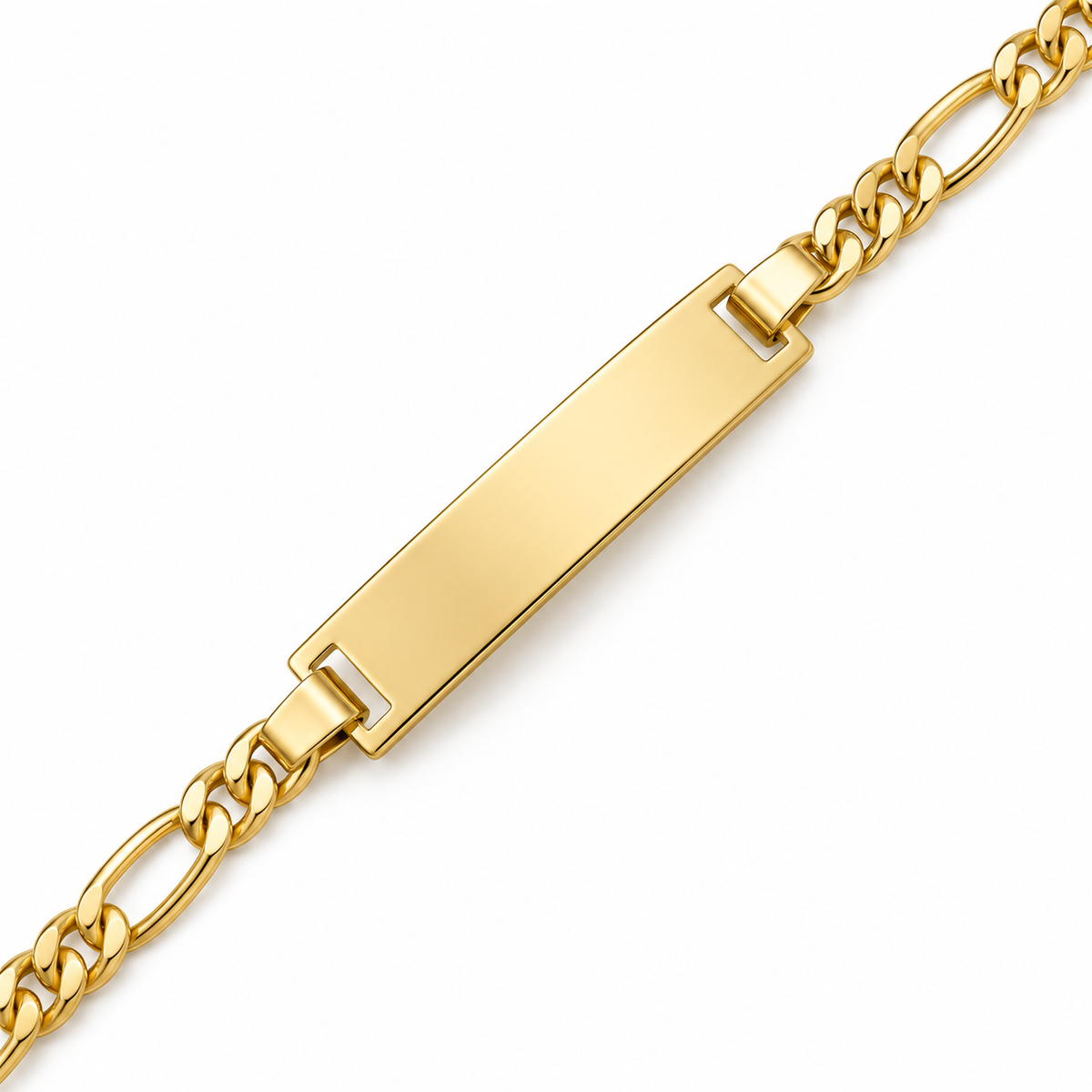 18K Gold Filled Chinese Weave ID Bracelet – 7.5 Inches — Close up