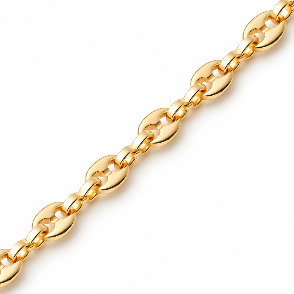 cadena hombre larga - Gold filled18k — Close up · uniform white background
