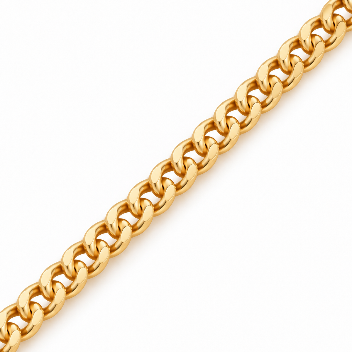 cadena hombre tejido - Gold filled 18k 24" — Close up · uniform white background