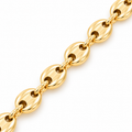 Coffee Bean Chain Necklace 18K Gold Filled – 23.6” — Close up · uniform white background