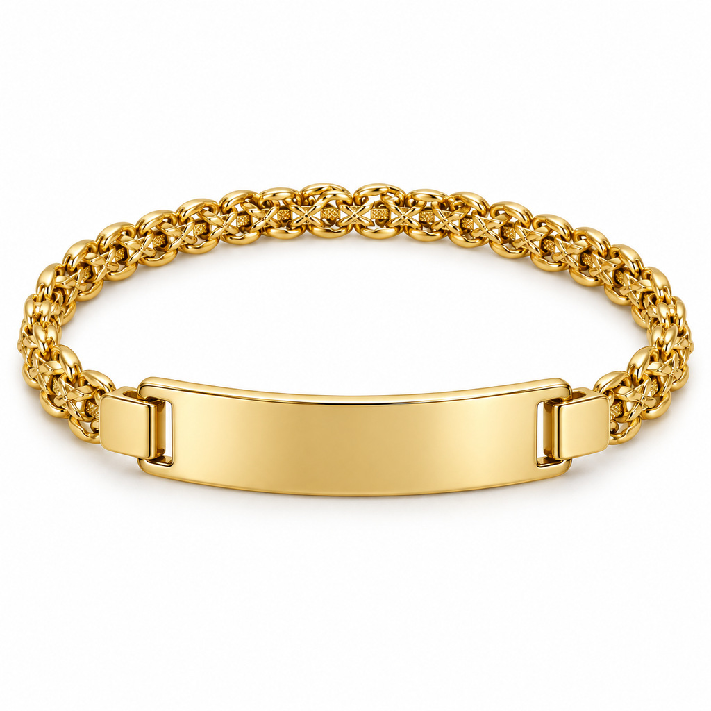 18K Gold Filled Chinese Weave ID Bracelet – 8 Inches — Product view