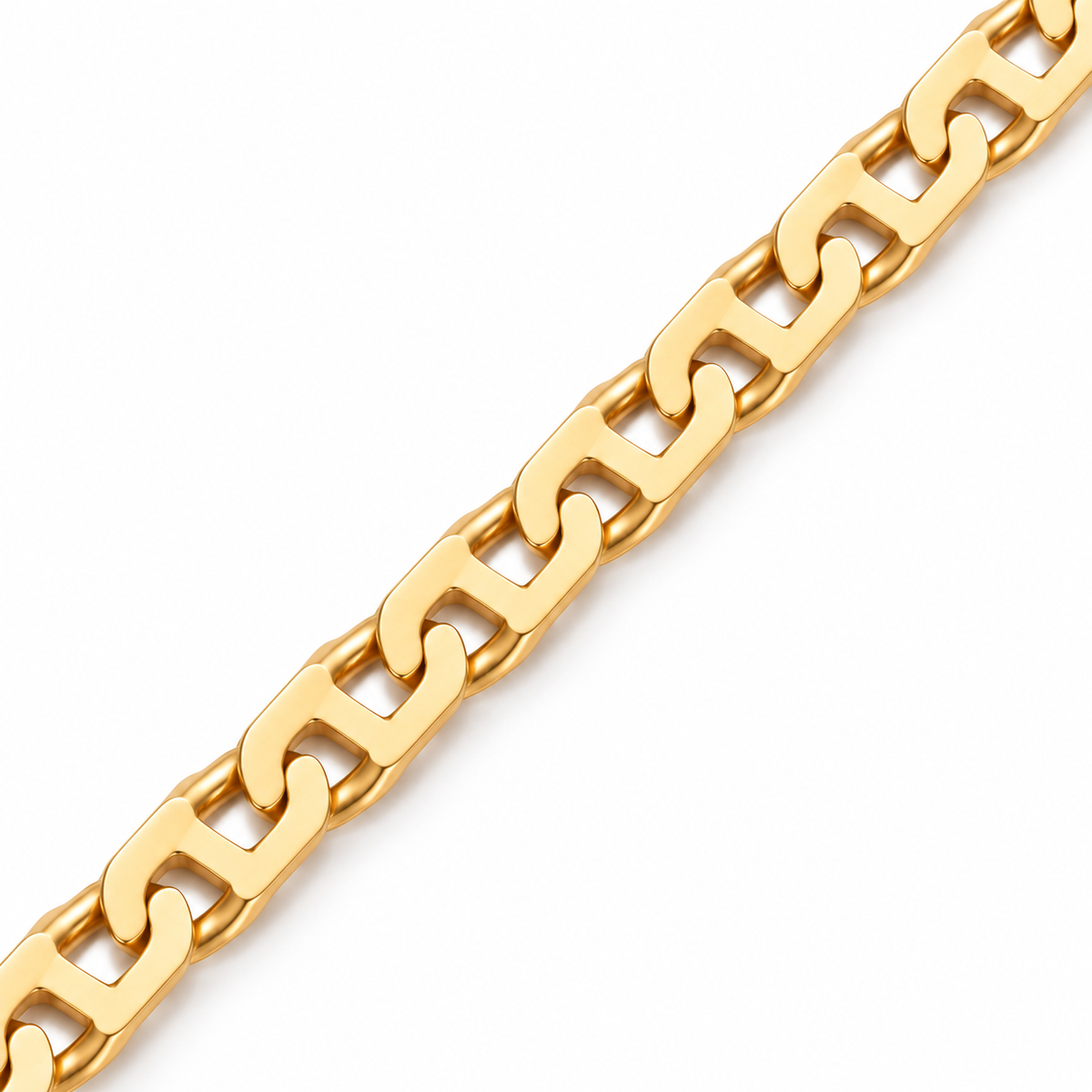 Figaro Chain Necklace - 18K Gold Filled — Close up · uniform white background