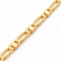 Figaro Chain Necklace 24" 18K Gold Filled — Close up · uniform white background