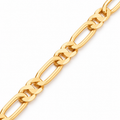 Figaro Link Chain - 18K Gold Filled — Close up · uniform white background