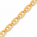 Figaro Link Chain - 18K Gold Filled — Close up · uniform white background