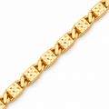 Flat Figaro Chain Necklace 18K Gold Filled — Close up · uniform white background