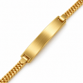 18K Gold Filled Chinese Weave ID Bracelet – 8 Inches — Close up