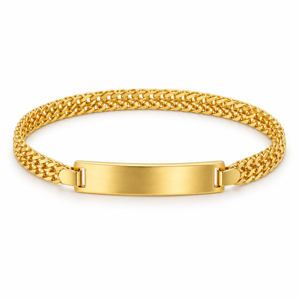18K Gold Filled Chinese Weave ID Bracelet – 8 Inches — Product view