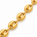 18K Gold Filled Coffee Bean Chain Necklace – 23 Inches — Close up · uniform white background