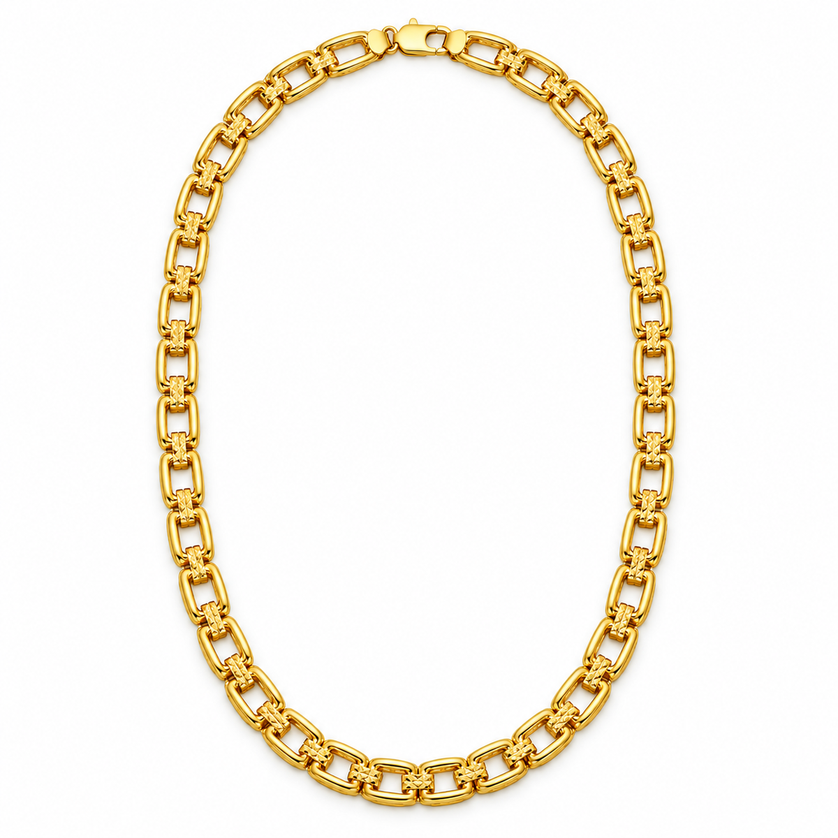 18K Gold Filled Diamond-Cut Cuban Link Chain – 24 Inches — Product view · white background