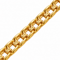 18K Gold Filled Diamond-Cut Cuban Link Chain – 24 Inches — Close up · uniform white background