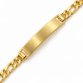 18K Gold Filled Figaro ID Bracelet – 8 Inches — Close up