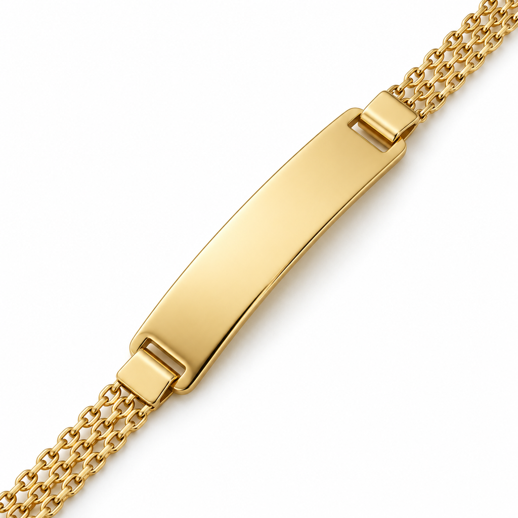18K Gold Filled Slim ID Bracelet – 8 Inches — Close up