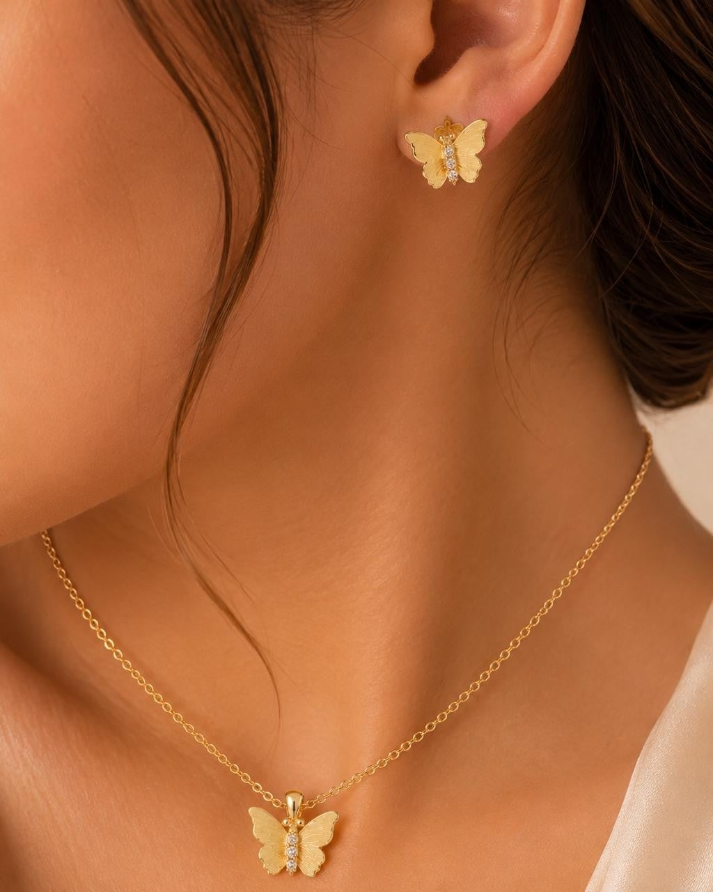 Butterfly Spark Jewelry Set – Gold Plated — original product photo 2