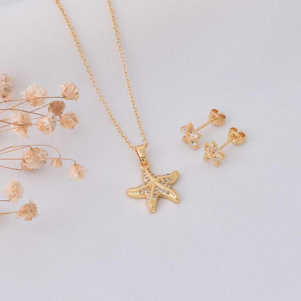 Starfish Sparkle Jewelry Set – Gold Plated — original product photo 5
