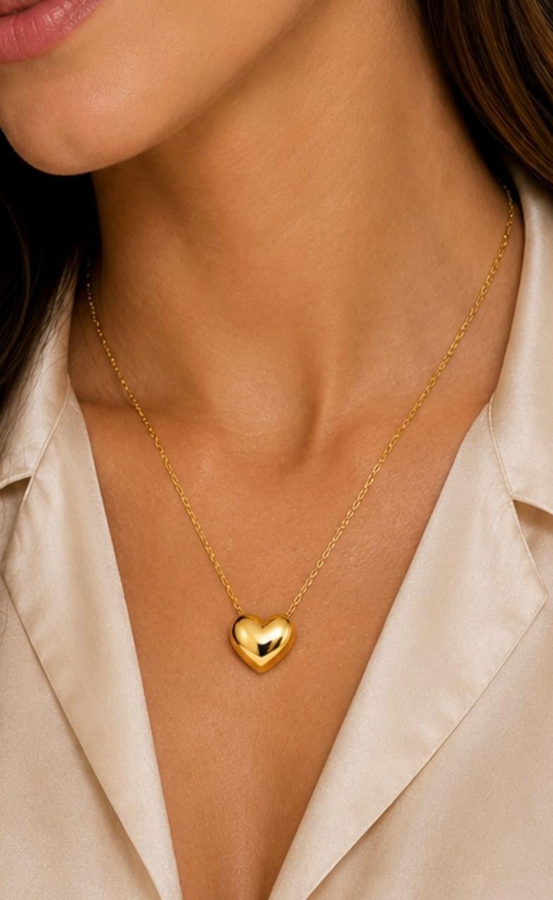Classic Smooth Heart Jewelry Set – Gold Plated — original product photo 3