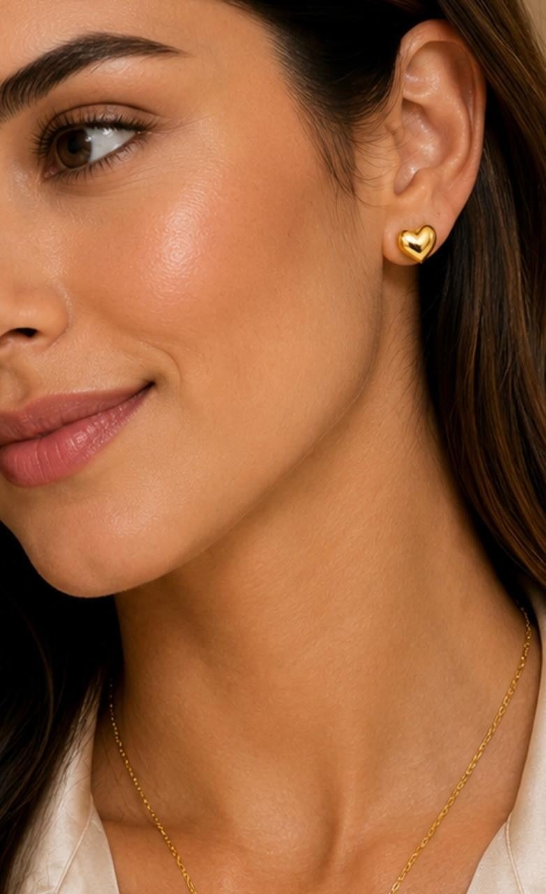 Classic Smooth Heart Jewelry Set – Gold Plated — original product photo 4