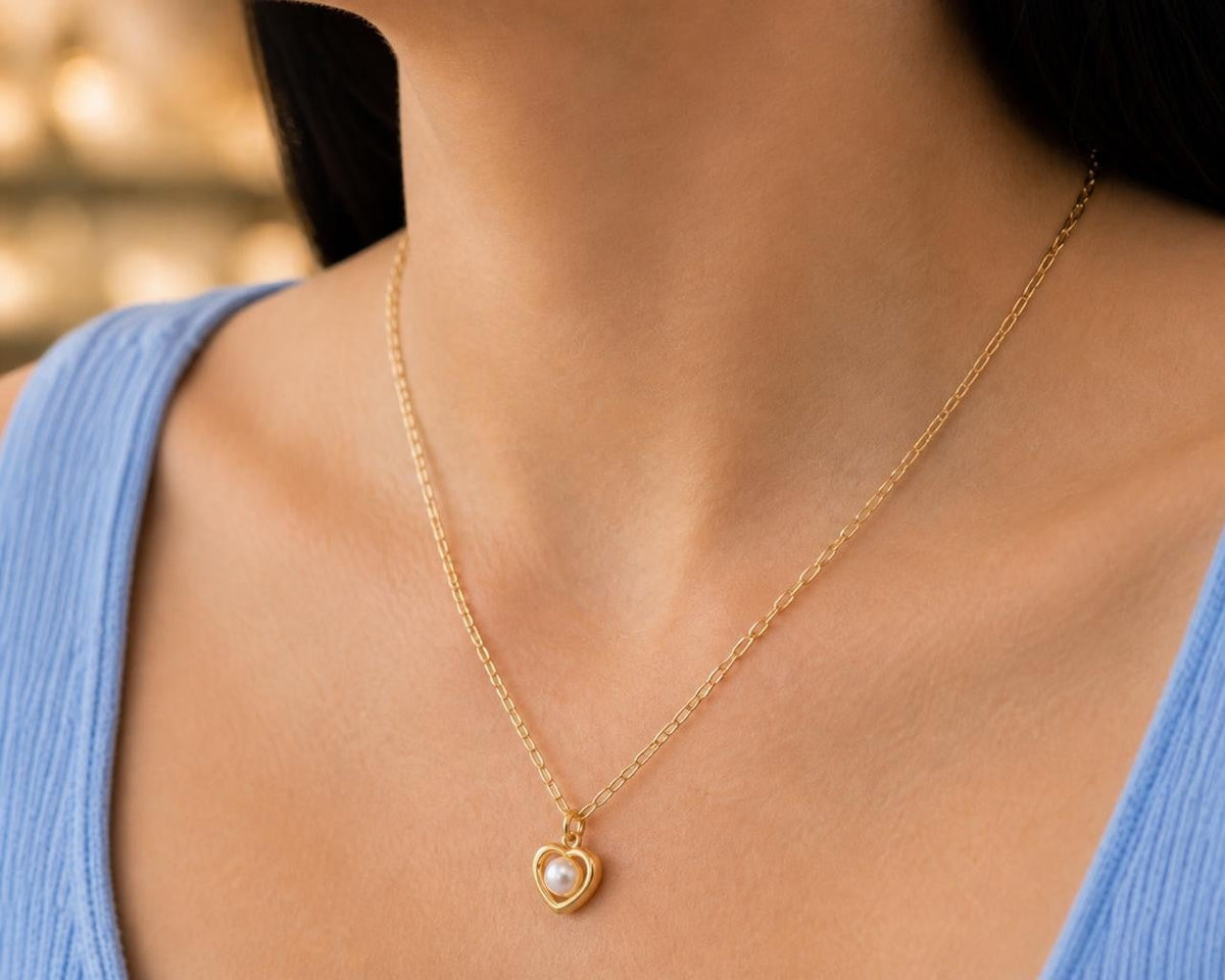 Mini Heart Necklace Set – Gold Plated — original product photo 1