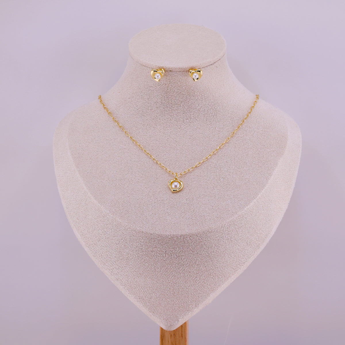 Mini Heart Necklace Set – Gold Plated — original product photo 6