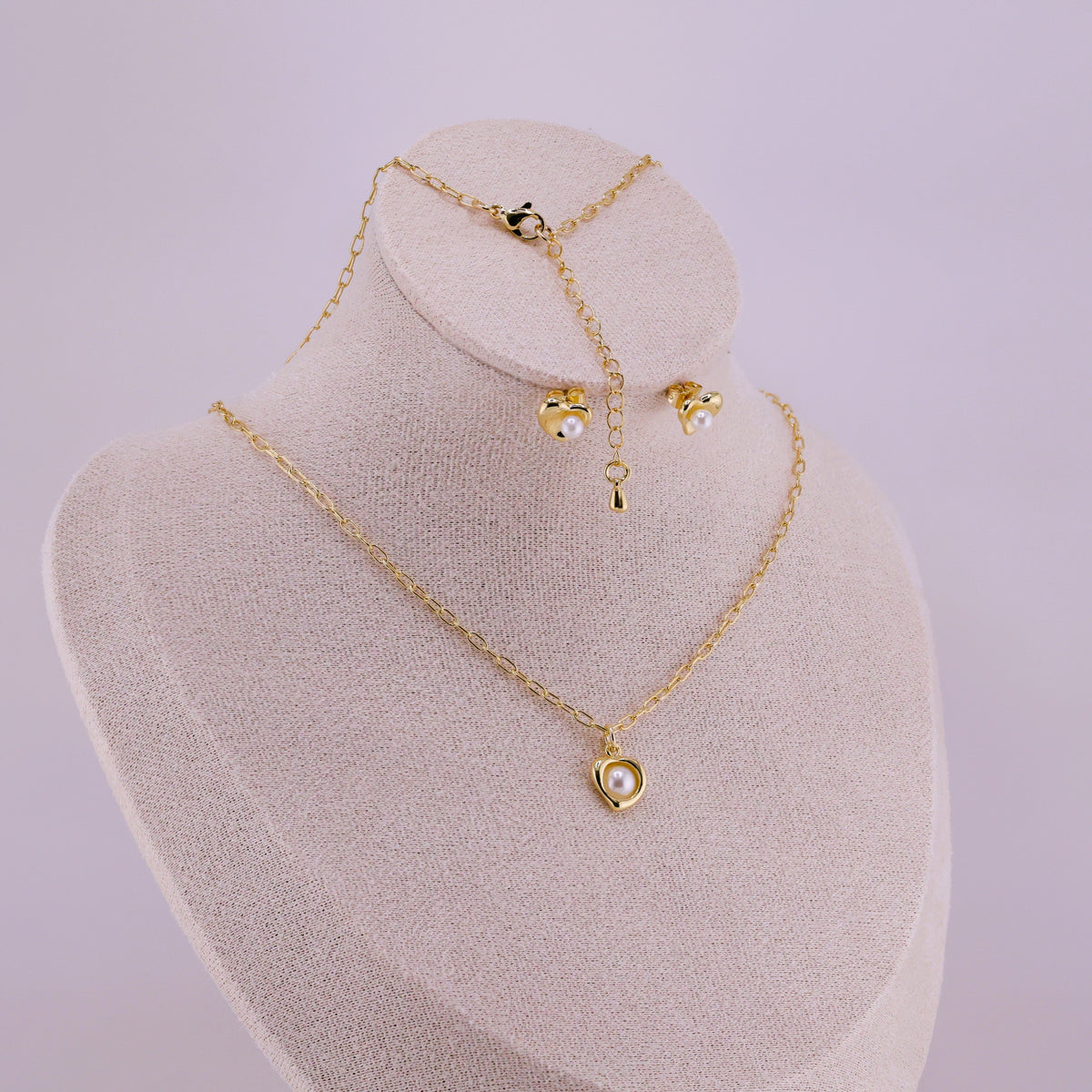 Mini Heart Necklace Set – Gold Plated — original product photo 7
