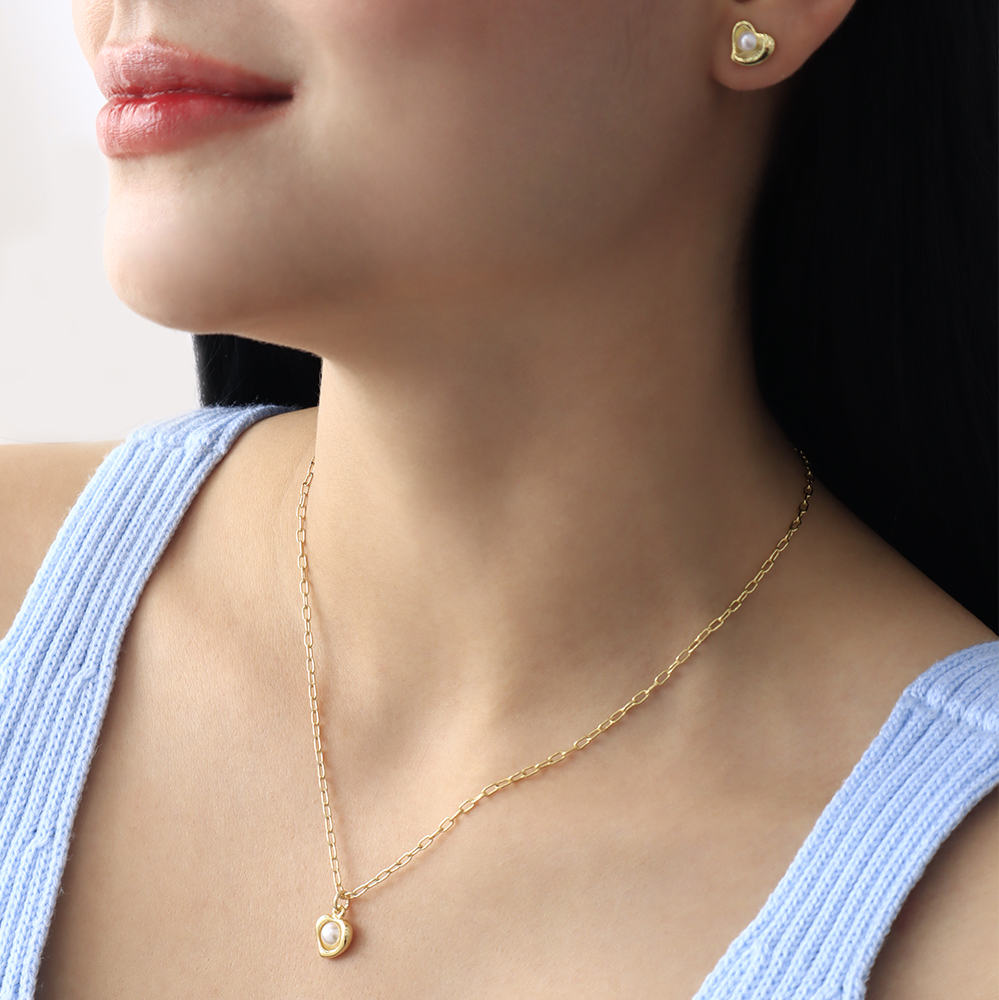 Mini Heart Necklace Set – Gold Plated — original product photo 8
