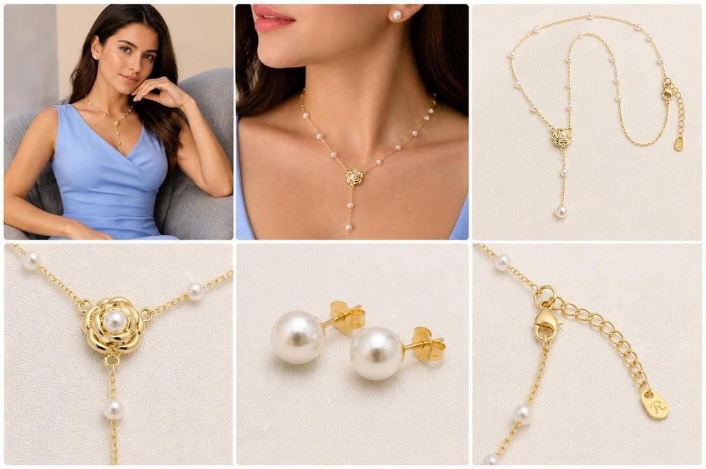 Pearl Y-Necklace – Gold Plated — original product photo 4