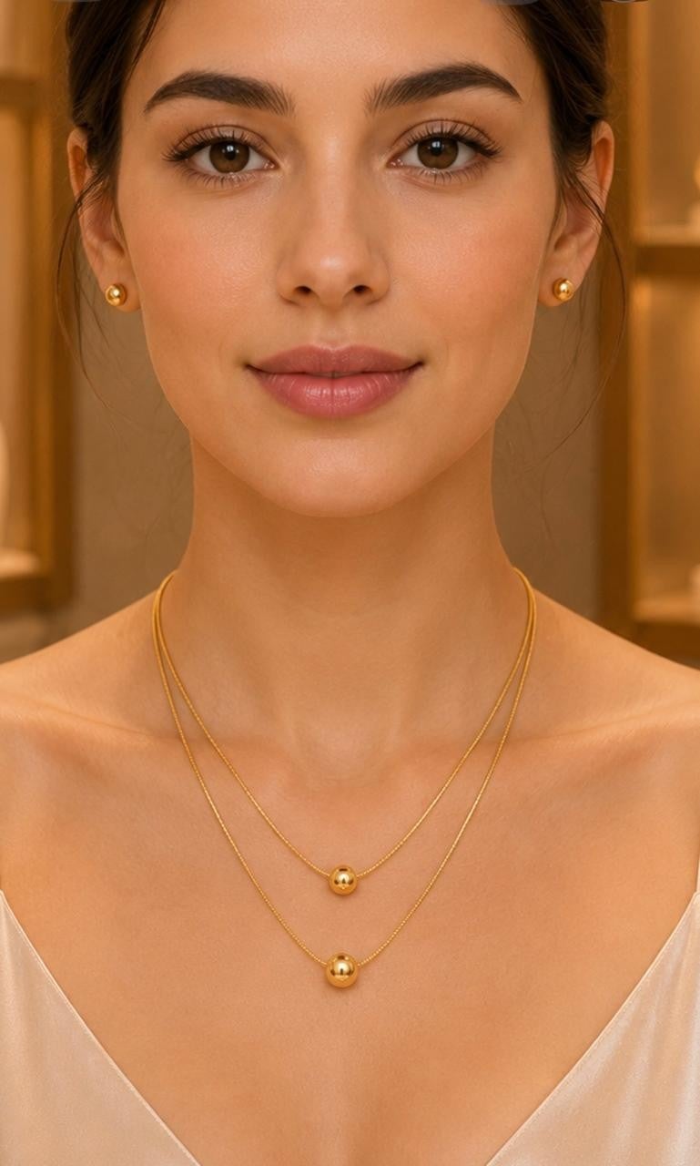 Elegant Bead Jewelry Set – Gold Plated — original product photo 2