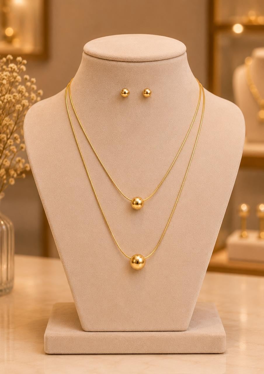 Elegant Bead Jewelry Set – Gold Plated — original product photo 5