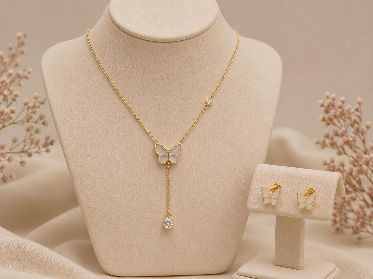 Delicate Butterfly Jewelry Set – Gold Plated — original product photo 1