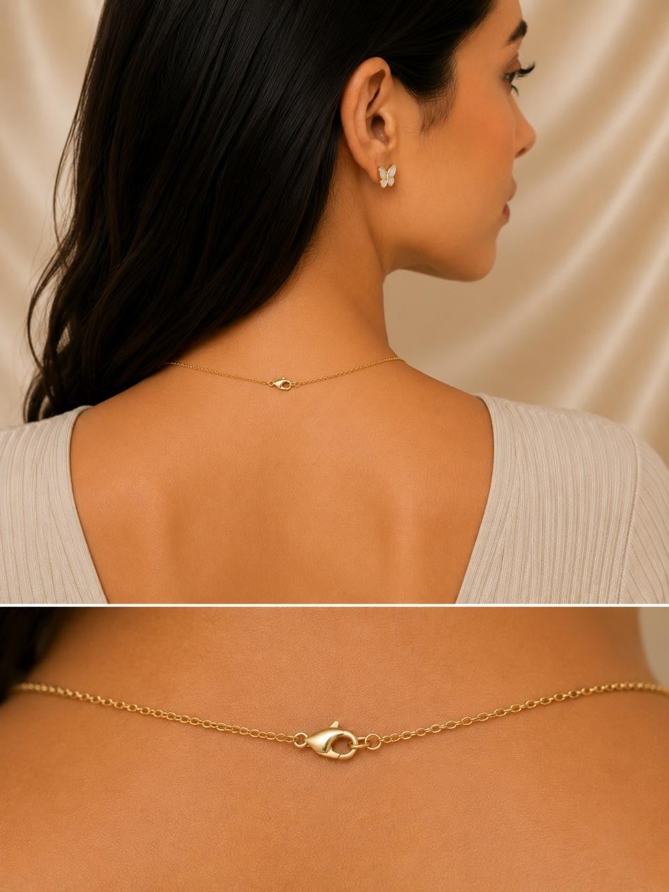 Delicate Butterfly Jewelry Set – Gold Plated — original product photo 6