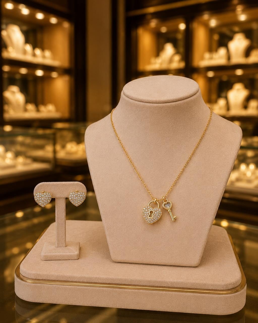 Heart Lock & Key Jewelry Set — original product photo 3