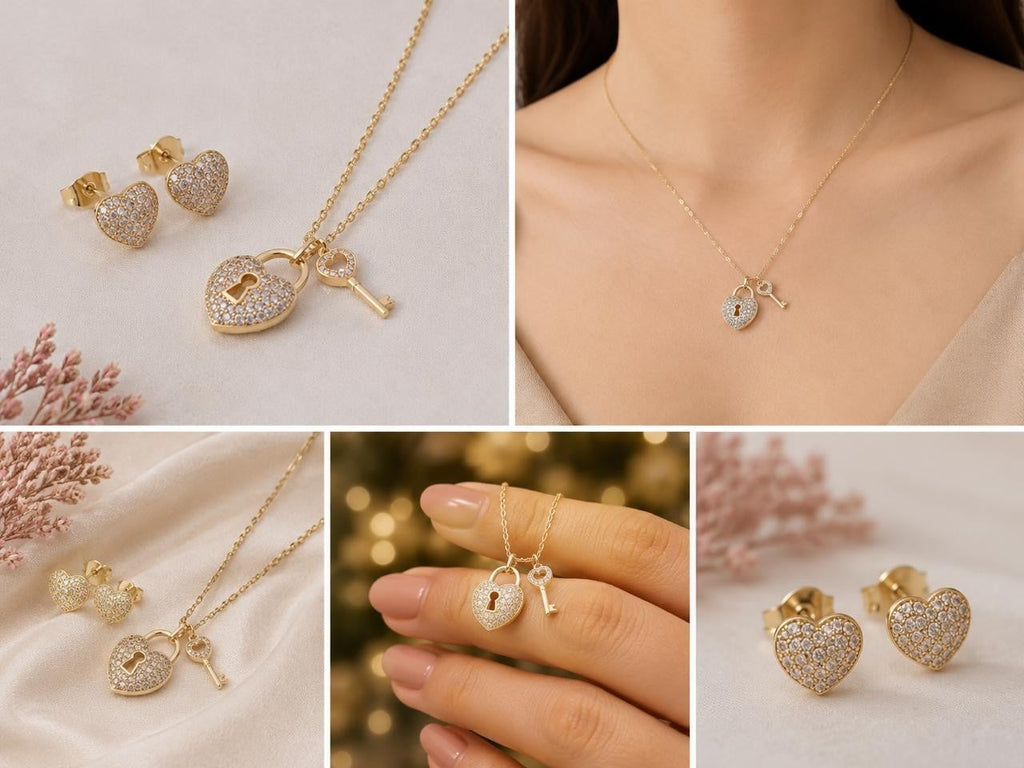 Heart Lock & Key Jewelry Set — original product photo 5