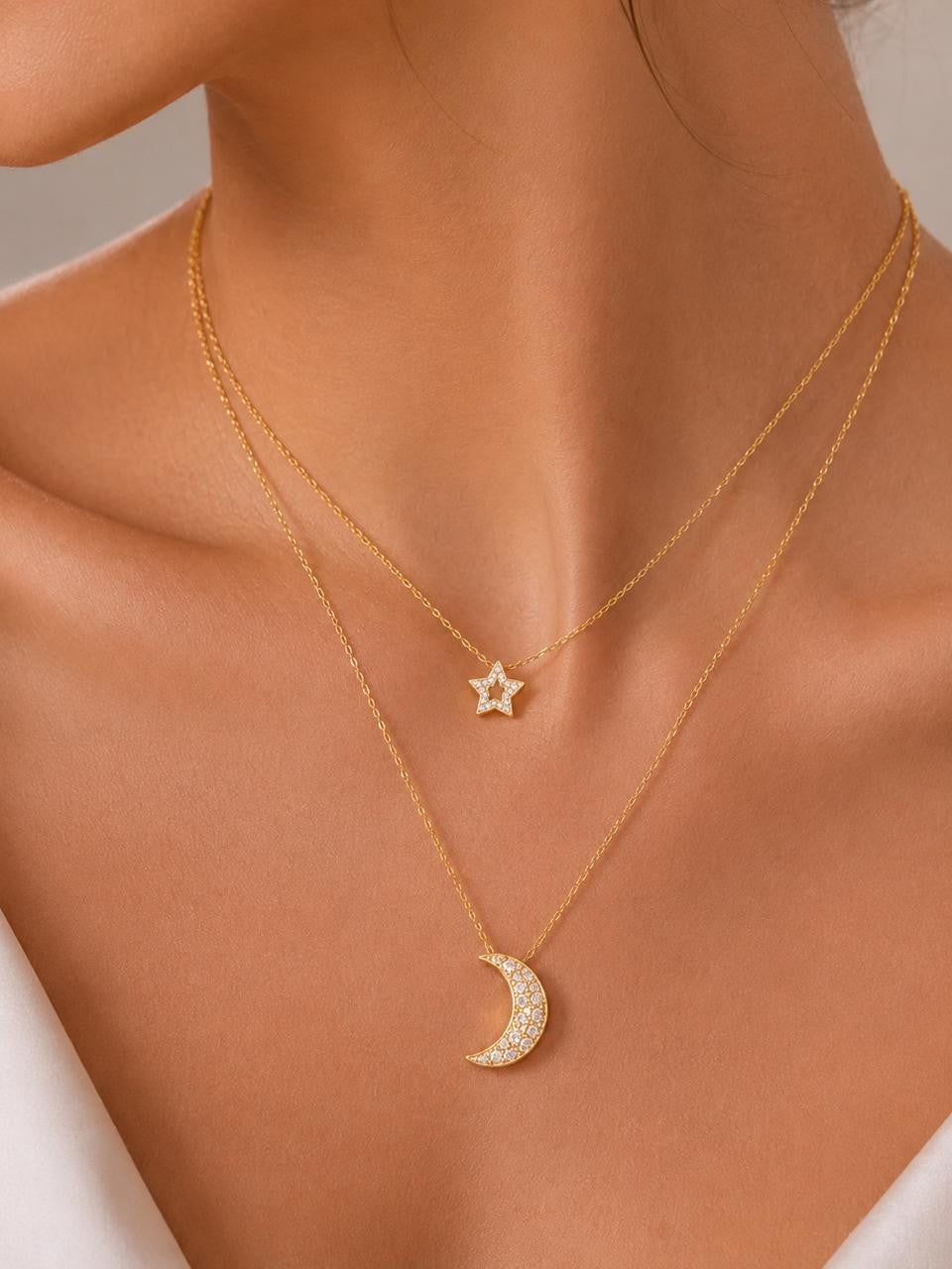 Moon & Star Jewelry Set – Gold Plated — original product photo 1