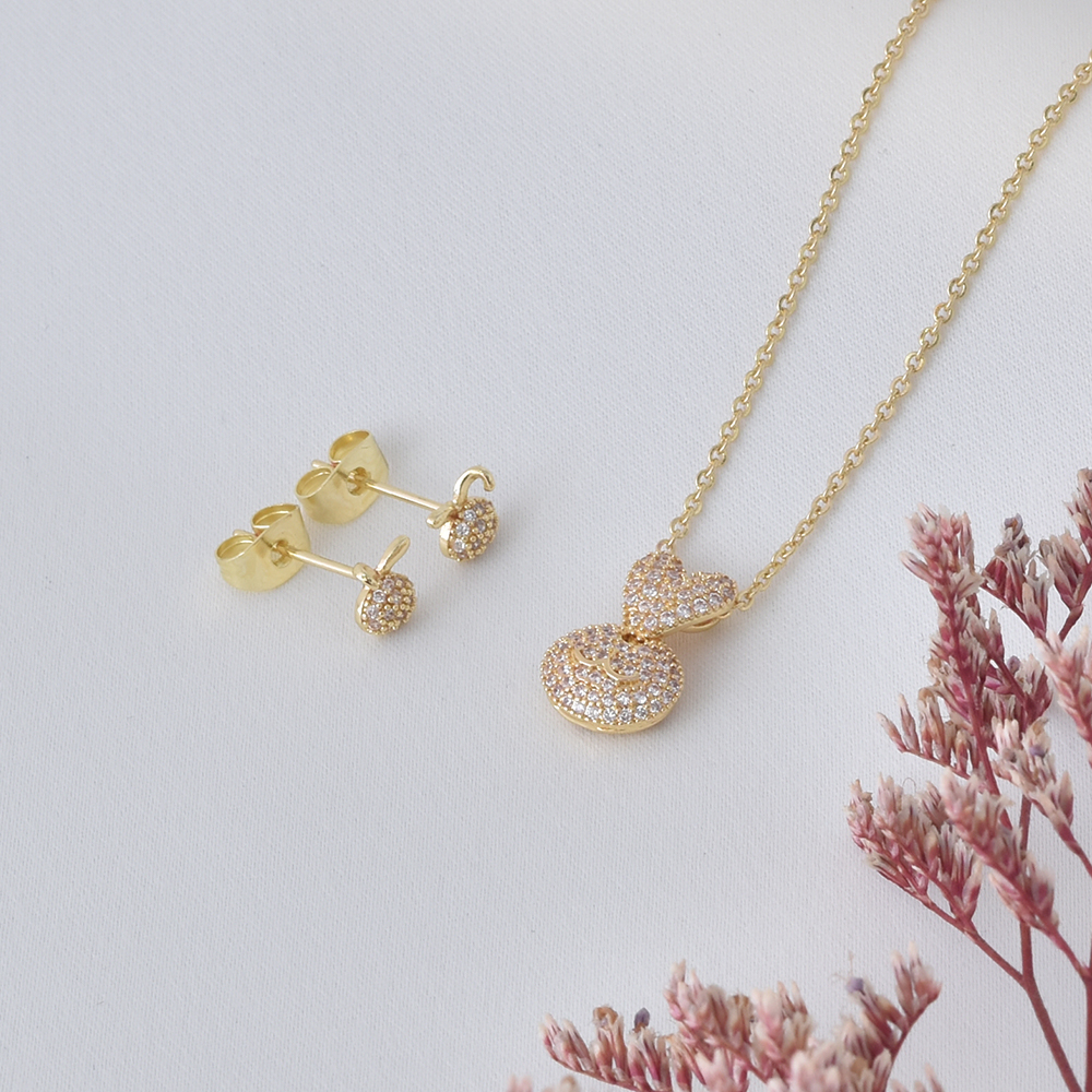 Sparkling Bunny Jewelry Set – Gold Plated — original product photo 4