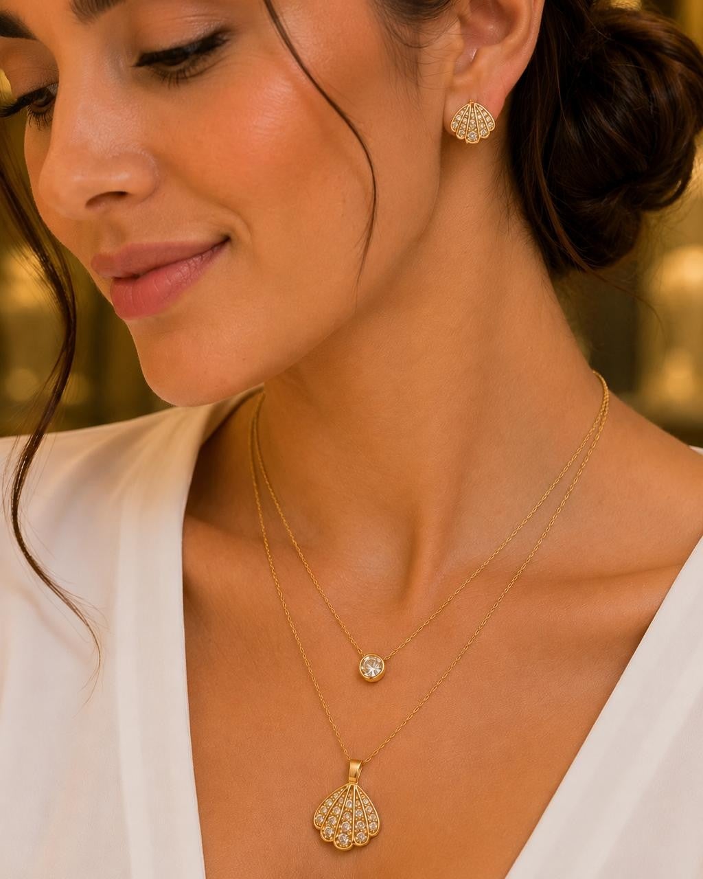 Seashell Shine Jewelry Set – Gold Plated — original product photo 2