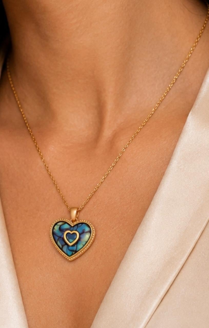 Abalone Heart Jewelry Set – Gold Plated — original product photo 2