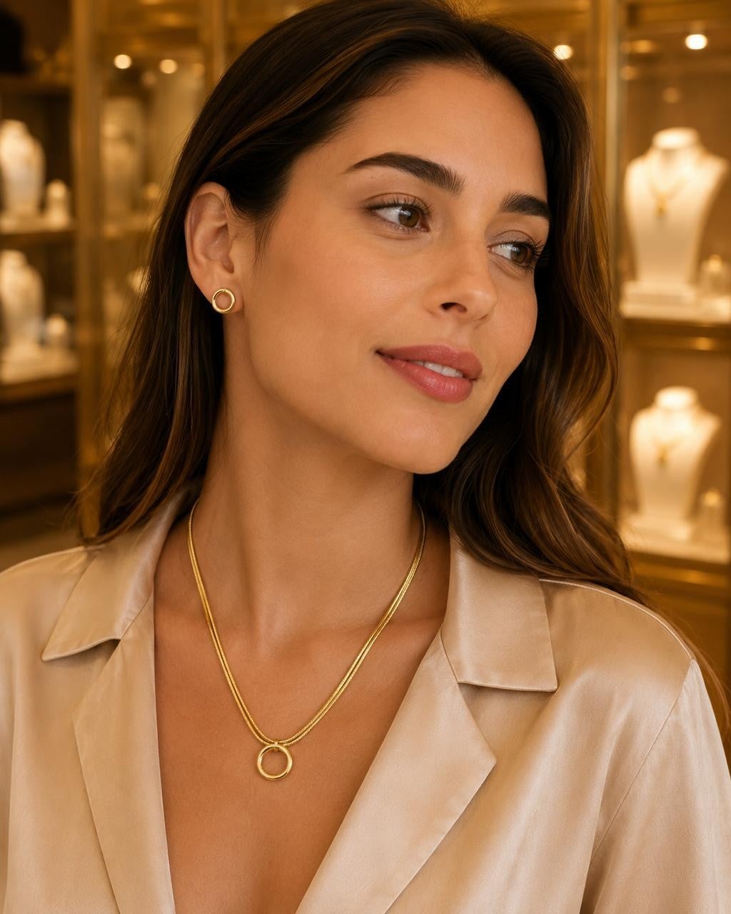 Minimalist Loop Jewelry Set – Gold Plated — original product photo 2