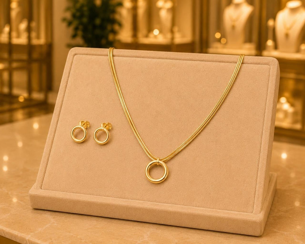 Minimalist Loop Jewelry Set – Gold Plated — original product photo 5