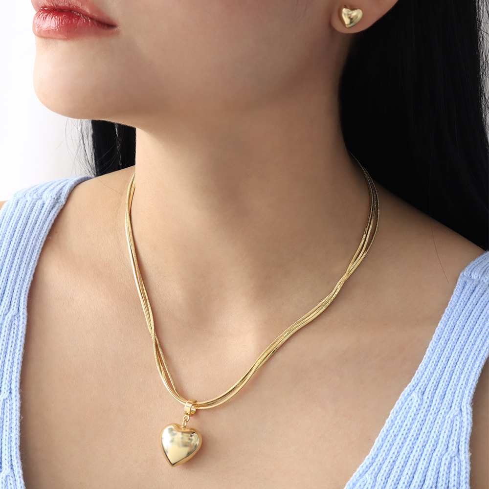 Polished Heart Jewelry Set – Gold Plated — original product photo 1