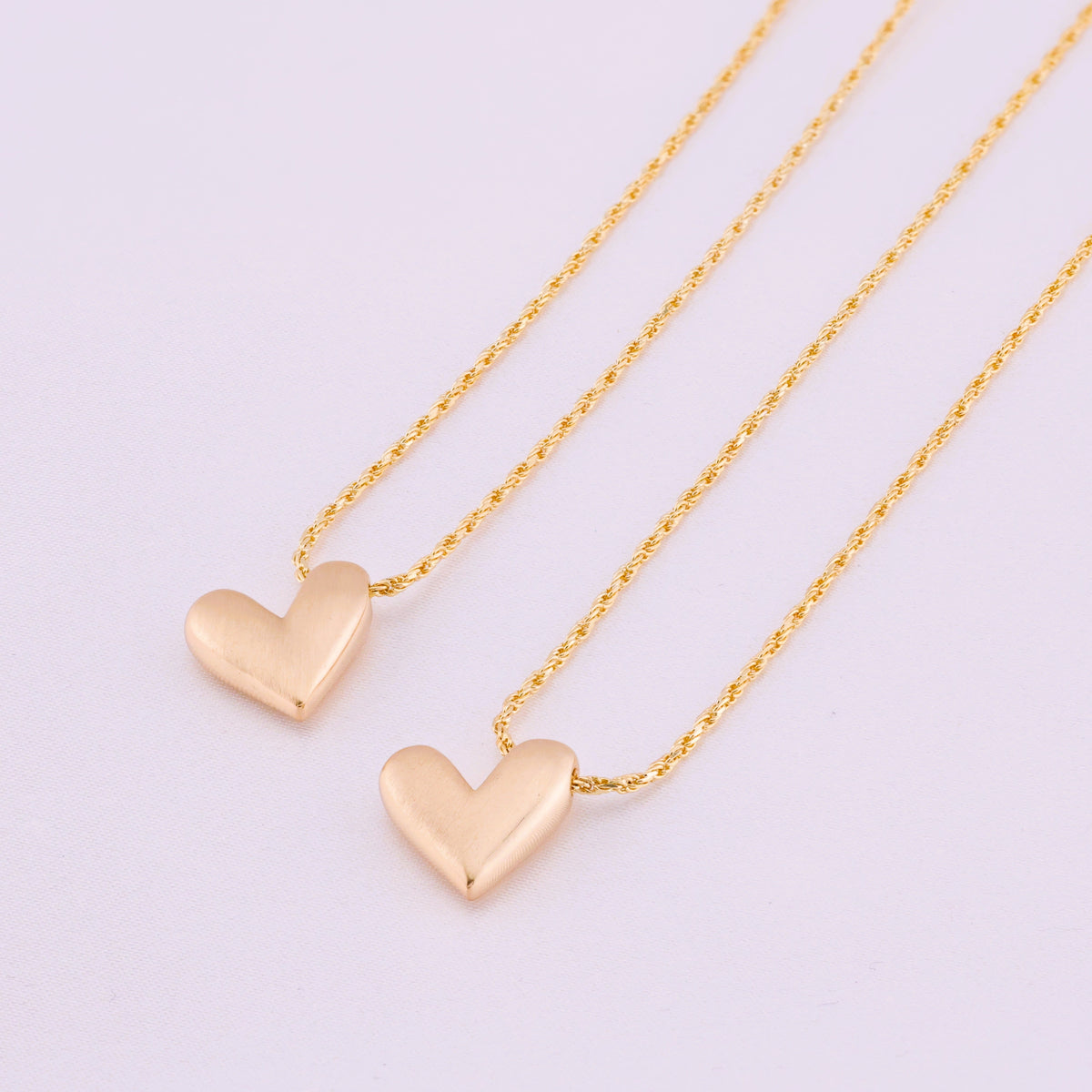 Matte Puffy Heart Jewelry Set — original product photo 2