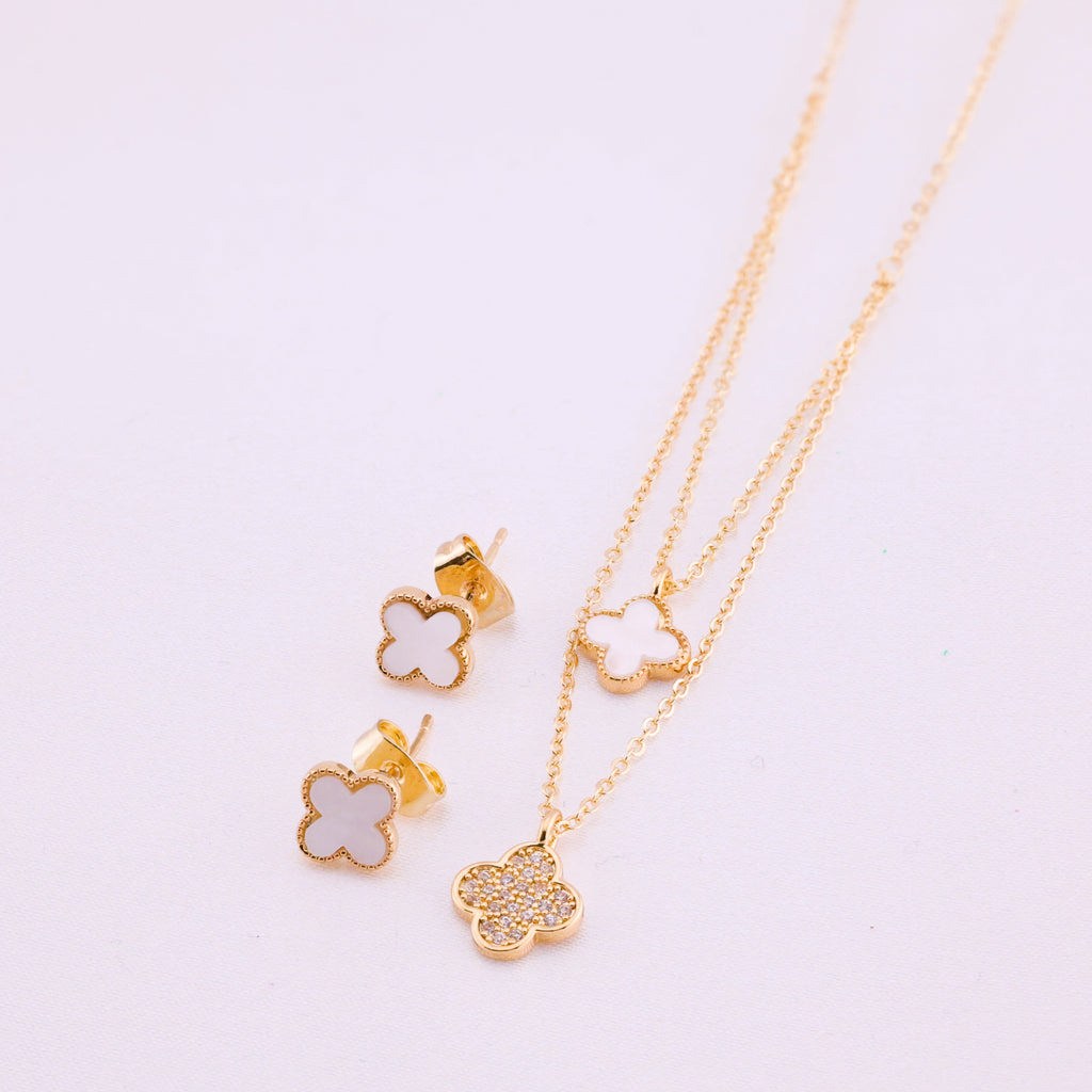 Black Clover Sparkle Jewelry Set – Gold Plated — original product photo 3
